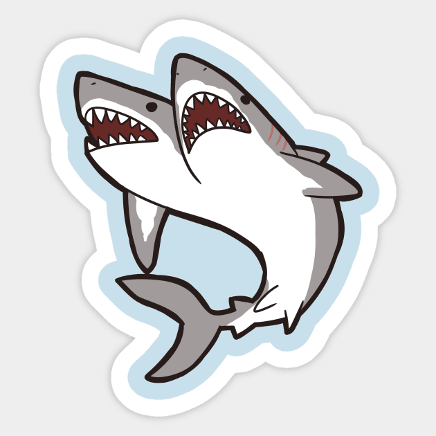 2-Headed Shark Sticker by owlapin